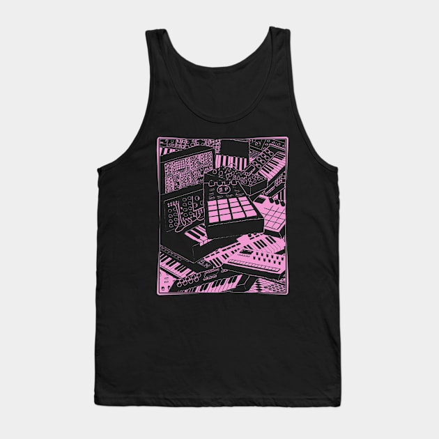 Synthesizers and electronic music instruments for musician Tank Top by Mewzeek_T